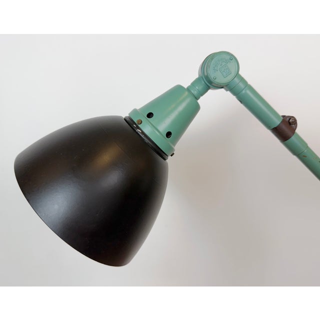 1950s Green Industrial Workshop Desk Lamp by Curt Fischer for Midgard, 1950s For Sale - Image 5 of 18