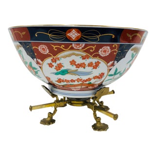 Andrea by Sadek Imari Style Bowl With Stand For Sale