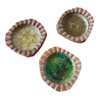 1960s Robert Maxwell Studio Pottery Ashtrays- Set of 3 For Sale