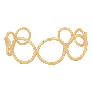 Cleopatra Golden Cuff Bracelet For Sale