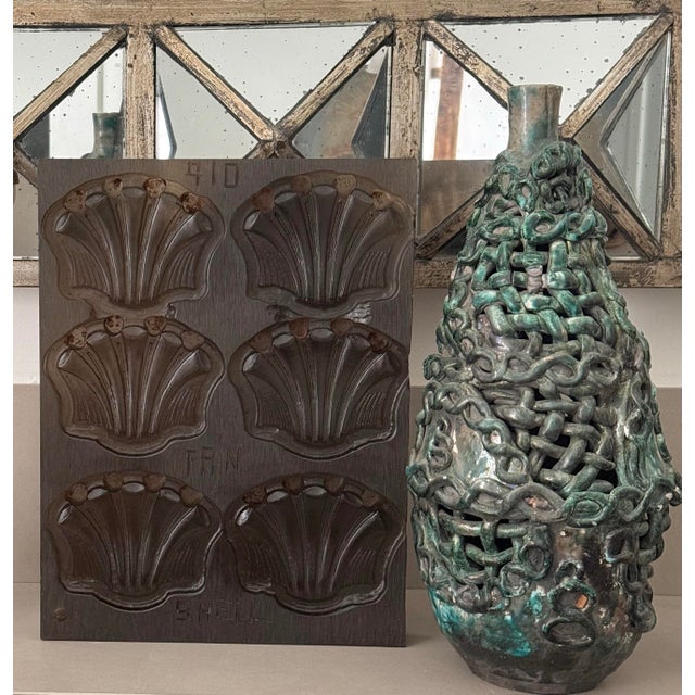 Vintage Carved Wood Nautical Scalloped Shell Architectural Factory Mold, Wall Art, Unique Housewarming/Hostess Gift For Sale In San Antonio - Image 6 of 12