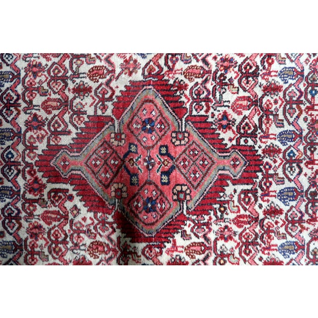 Navy Blue 1920s, Antique Persian Hamadan Rug 4' X 6' For Sale - Image 8 of 12