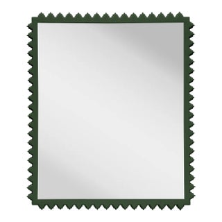 Fleur Home Carnival Muses Rectangle Mirror in Duck Green, 24.5x36 For Sale
