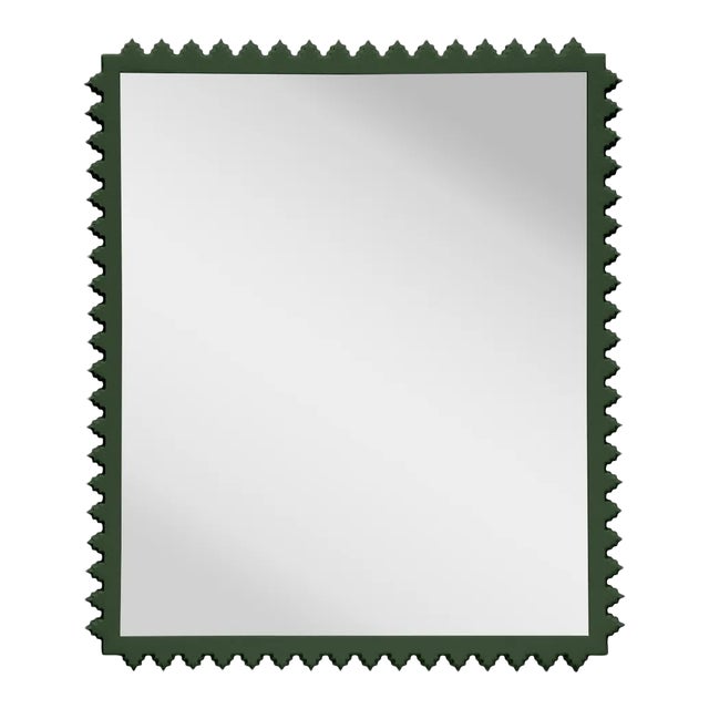 Fleur Home Carnival Muses Rectangle Mirror in Duck Green, 24.5x36 For Sale