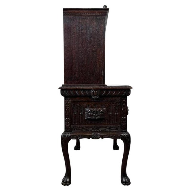 2000 - 2009 19th Century English Carved Oak Cabinet For Sale - Image 5 of 13