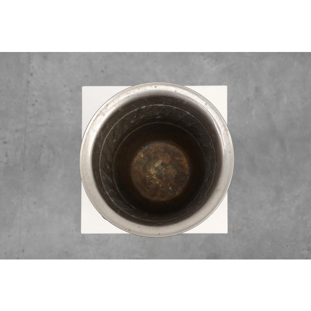 Silver Art Deco Metal Ice Bucket with Ring Handles, France, 1920s For Sale - Image 8 of 10