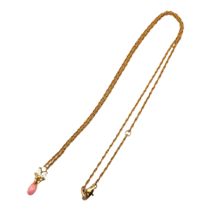 Conch Pearl Diamond 18k Yellow Gold Drop Pendant Necklace