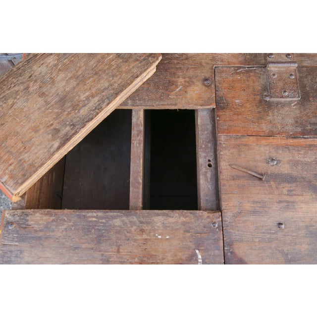 Wood Antique Indian Teak Wedding Trunk For Sale - Image 7 of 11