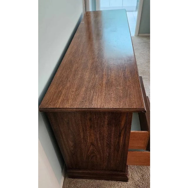 1970s Stanley Furniture Spanish Mediterranean Carved Oak Dresser Set - A Pair For Sale - Image 10 of 13