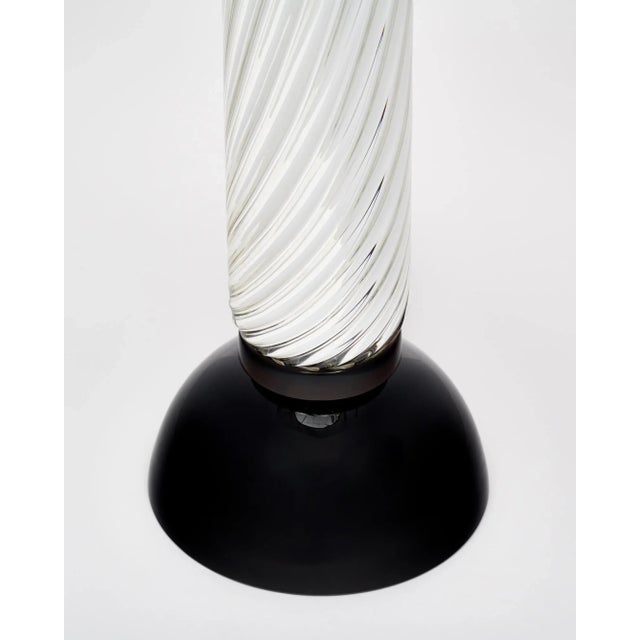 Glass Murano Mercury Glass Spiral Lamps For Sale - Image 7 of 9