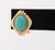 14K Yellow Gold Turquoise Diamond Earrings, featuring two bezel set oval turquoise cabochons weighing a total of approx....