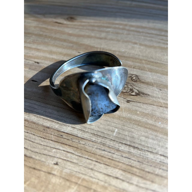 Small Vintage Roger and Sonaa Silver Wrist Cuff With Stone For Sale In Atlanta - Image 6 of 12