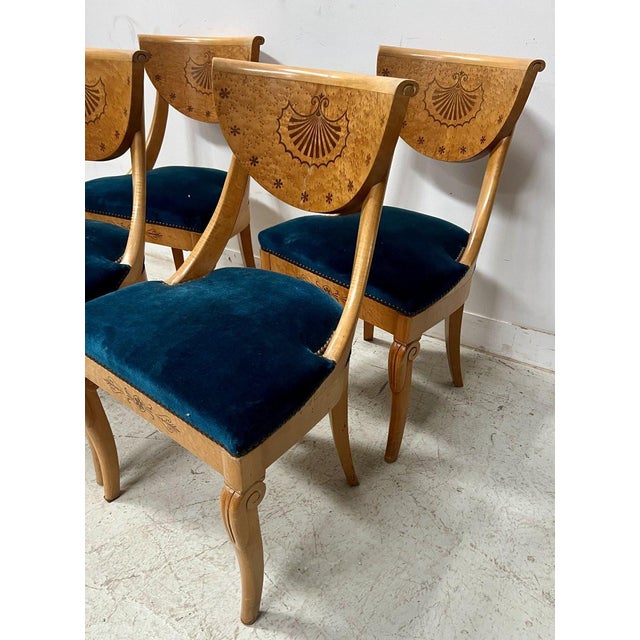 Charles X Style Maple Wood Chairs, 20th Century, Set of 4 For Sale - Image 13 of 15