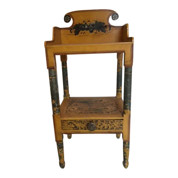 19th Century Grain Painted One-Drawer Side Table | Chairish