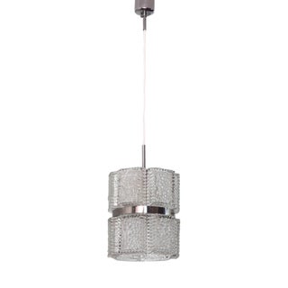 Mid-Century Modern Textured Crystal Chandelier from Kaiser Leuchten, Germany, 1960 For Sale