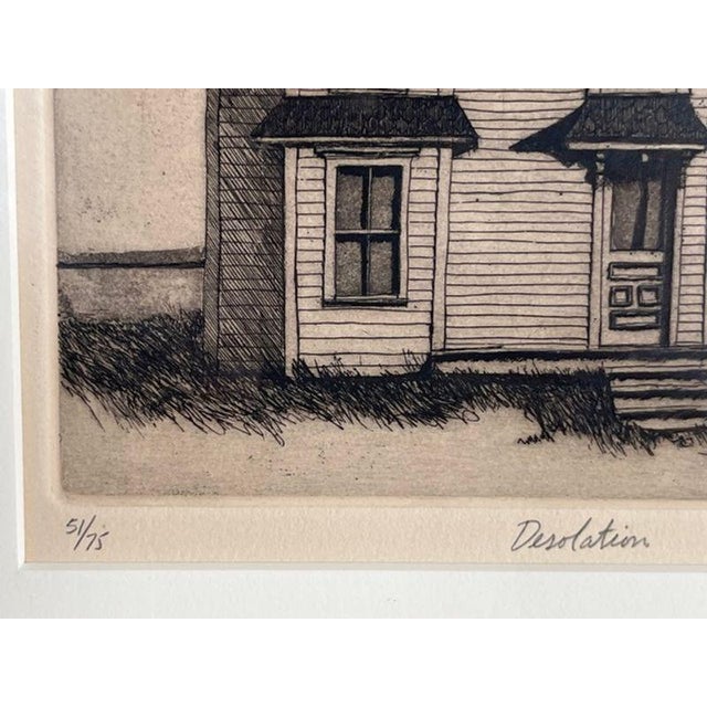 Woody Gruber “Desolation” Signed Limited-Edition Drypoint Etching 51/75 For Sale - Image 4 of 18