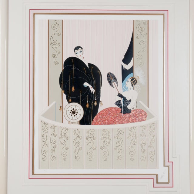 Excellent 1987 Serigraph in Very Good + Matted Frame Erte "Loge de Theater" Hand Signed & Numbered Limited Edition 170/300...