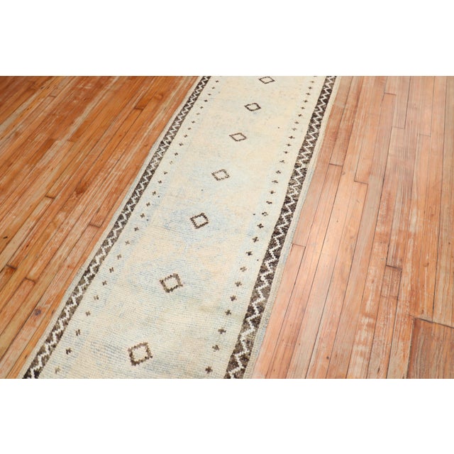 Rare Long Narrow Antique Oushak Runner, 2'3'' X 22'10'' For Sale - Image 4 of 10