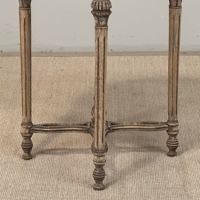 Antique French Louis XVI Stripped Marble Top Occasional Table For Sale - Image 12 of 18