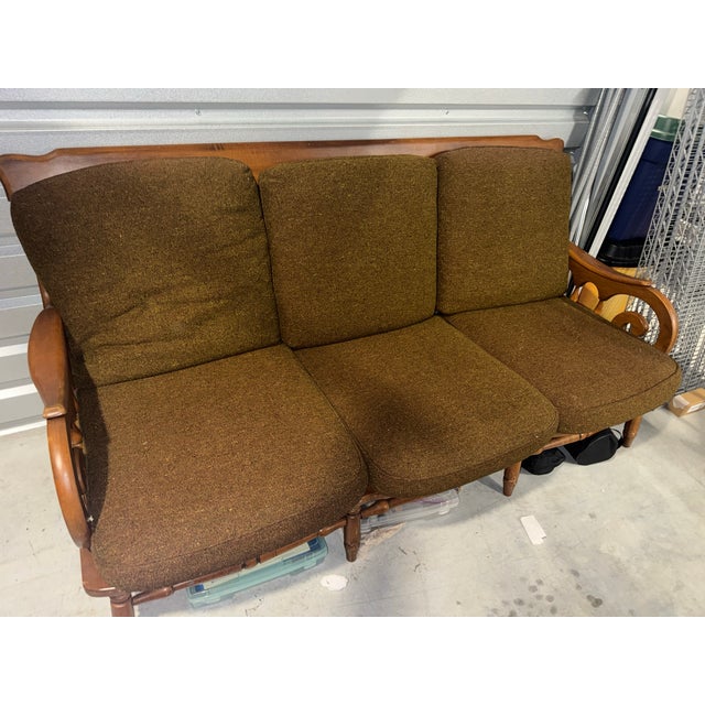 1950s Haywood-Wakefield Maple Sofa #497-74 (c.1950s) For Sale - Image 14 of 15