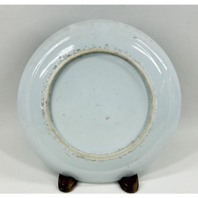 Asian Rare 19th C. Qing Dynasty Chinese Export Blue Nanking Porcelain Landscape Plate For Sale - Image 3 of 7