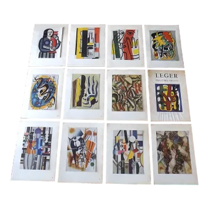 Vintage Mid 20th Century Limited Edition Signed Fernand Leger Cubist Lithographs - Set of 12