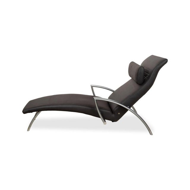 Black and Anthracite Upholstered Model 2600 Chaise Lounge by Rolf Benz For Sale - Image 11 of 13