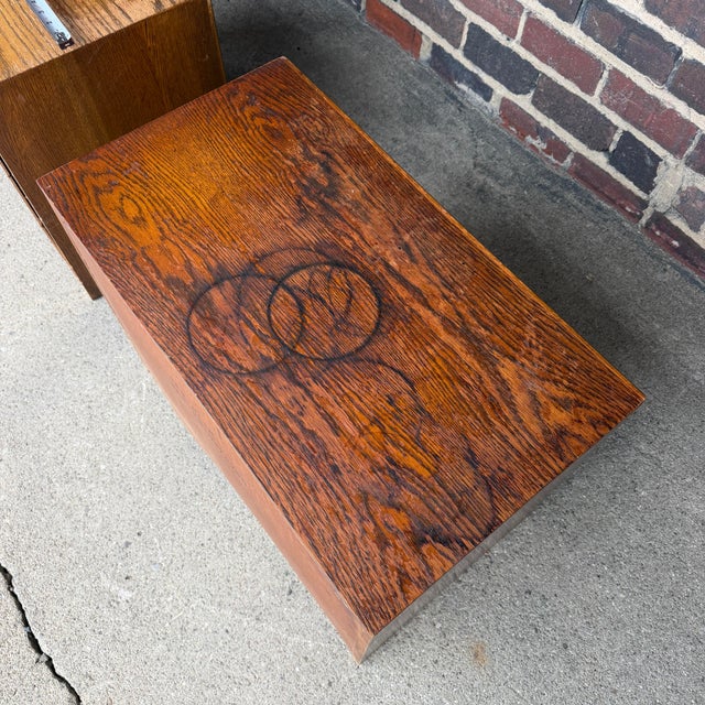 Mid 20th Century 1970s Lane Furniture Pueblo Brutalist Oak Nightstands – Pair For Sale - Image 5 of 12