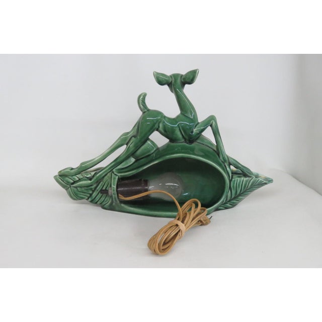 Green 1950s Mid Century Modern Phil Mar Deer Tv Lamp Planter Green Ceramic Works 4501b For Sale - Image 8 of 15