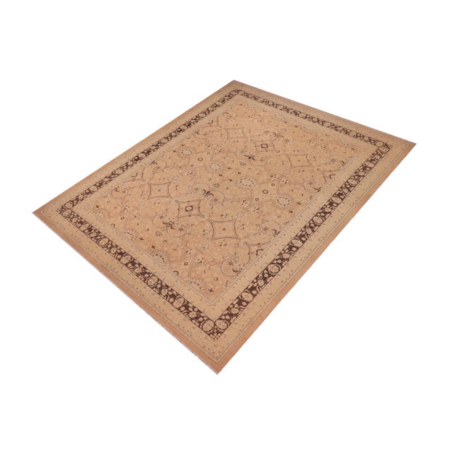 Shabby Chic Shabby Chic Peach/Brown Wool Rug - 8'11'' X 12'5'' For Sale - Image 3 of 10