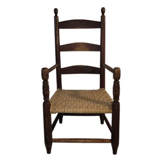 19thc Childs Ladder Back Chair in Original Paint For Sale