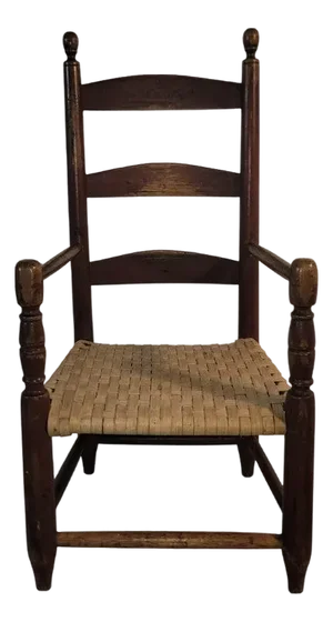 19thc Childs Ladder Back Chair in Original Paint