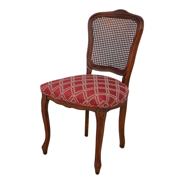 French Louis XV Style Cane Back Side Chair For Sale