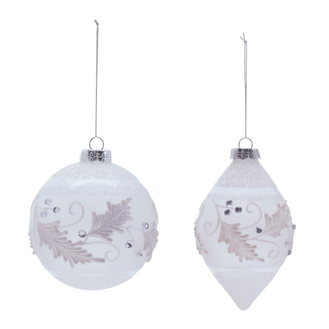Add sparkle and elegance to your holiday décor with this set of Glass Holiday Ornaments. Each piece in this six-piece set...