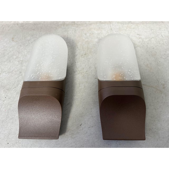 Vintage Frosted Glass Wall Lamp from Hans Popp, Set of 2 For Sale - Image 4 of 10