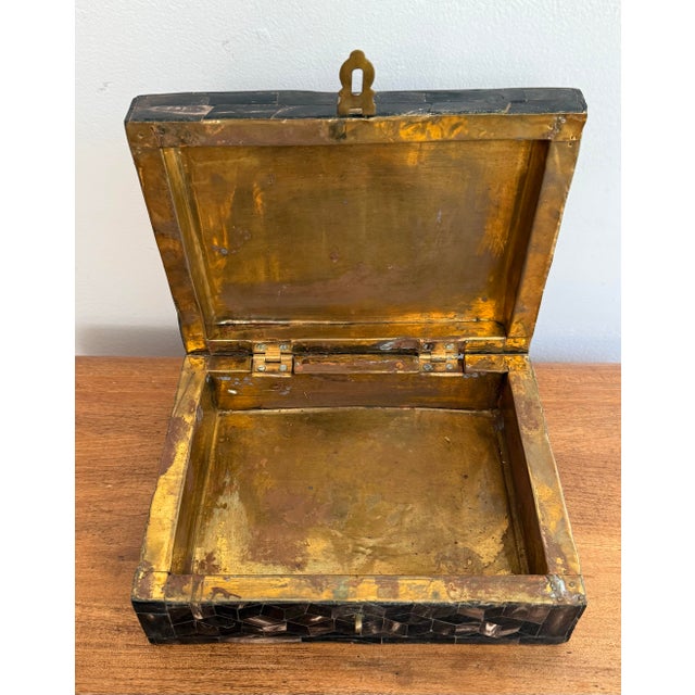 Late 20th Century Maitland-Smith Style Tessellated Bone Box For Sale - Image 6 of 12