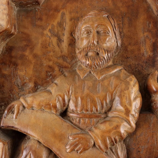 Wood Tiles with Evangelist Saints, Early 20th Century, Set of 2 For Sale - Image 7 of 11