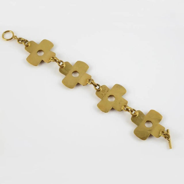 1960s Henry Perichon Gilded Bronze Link Bracelet For Sale - Image 5 of 8