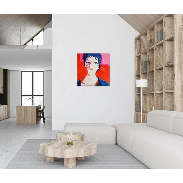 2020s Contemporary Modern Pop Art Portrait (24″×24″, Original Oil on Canvas) For Sale - Image 5 of 6