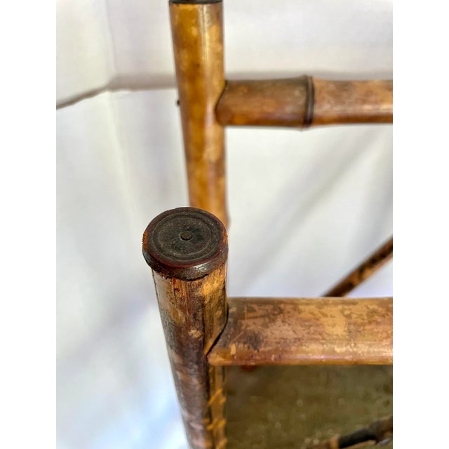 Early 20th Century Antique English Burnt Bamboo Tall Magazine Rack For Sale - Image 5 of 13