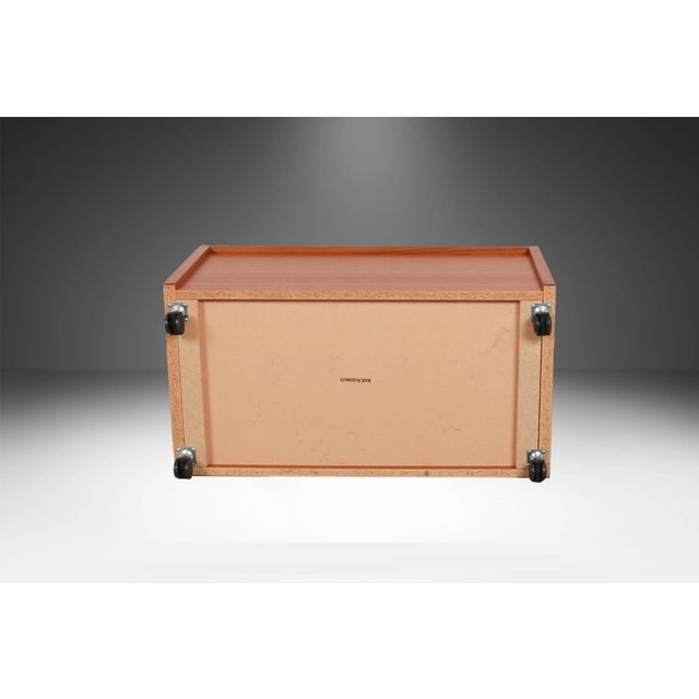 Brown Vintage Danish Modern Teak Blanket Storage Cabinet For Sale - Image 8 of 12