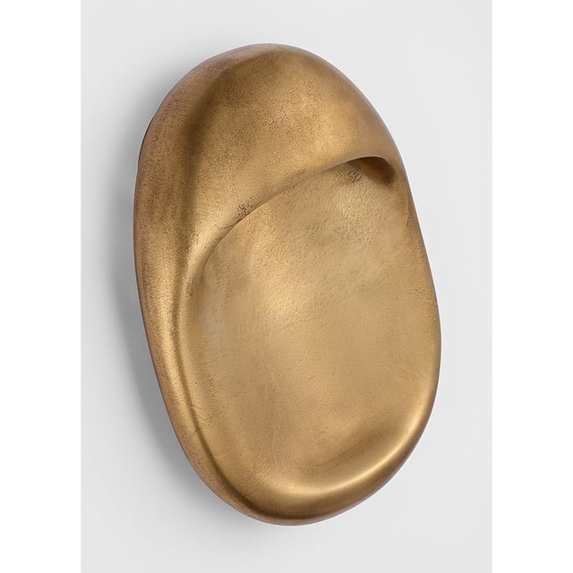 Modern Kelly Wearstler for Visual Comfort Signature Esculpa 14" Rounded Wall Light in Museum Brass For Sale - Image 3 of 8