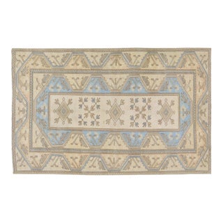 Vintage Turkish Anatolian Hand Knotted Wool Rug, 4'1''x6'5'' For Sale