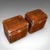 Brown 2 Late Vintage Campaign Luggage Cases, English, Leather, Nightstand, Bedside For Sale - Image 8 of 12