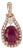 Pretty Red Ruby Pendant W Earth Mined Diamonds in Solid 14k Rose Gold Oval 9x7mm For Sale