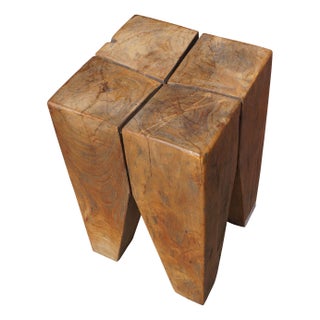 Square Teak Stool For Sale