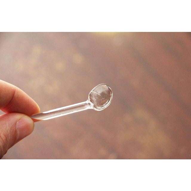 18th Century Portuguese Baroque Altar Hand Blown Glass Cruet With Spoon, Religious For Sale - Image 4 of 11