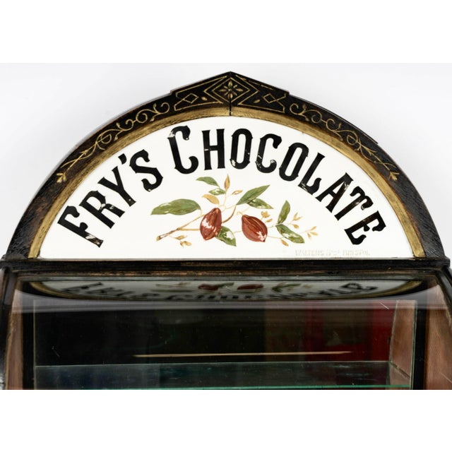 Wood Late 19th Century Victorian-Era Fry's Chocolate Countertop Display Case For Sale - Image 7 of 11