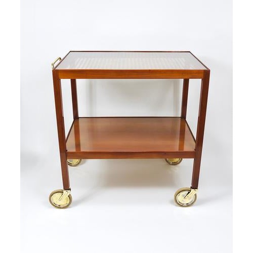 Brown Bar Cart Serving Trolley by Julius Jirasek for Werkstätte Hagenauer, Vienna, 1930s For Sale - Image 8 of 18