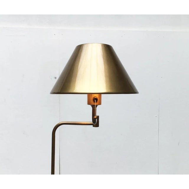 Metal Vintage German Brass Hollywood Regency Style Lesan Floor Lamp by Florian Schulz, 1970s For Sale - Image 7 of 18
